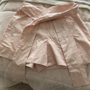 J.Crew Cotton Poplin Tie Waist Shorts Women's size10 Lt Pink Cotton High Rise